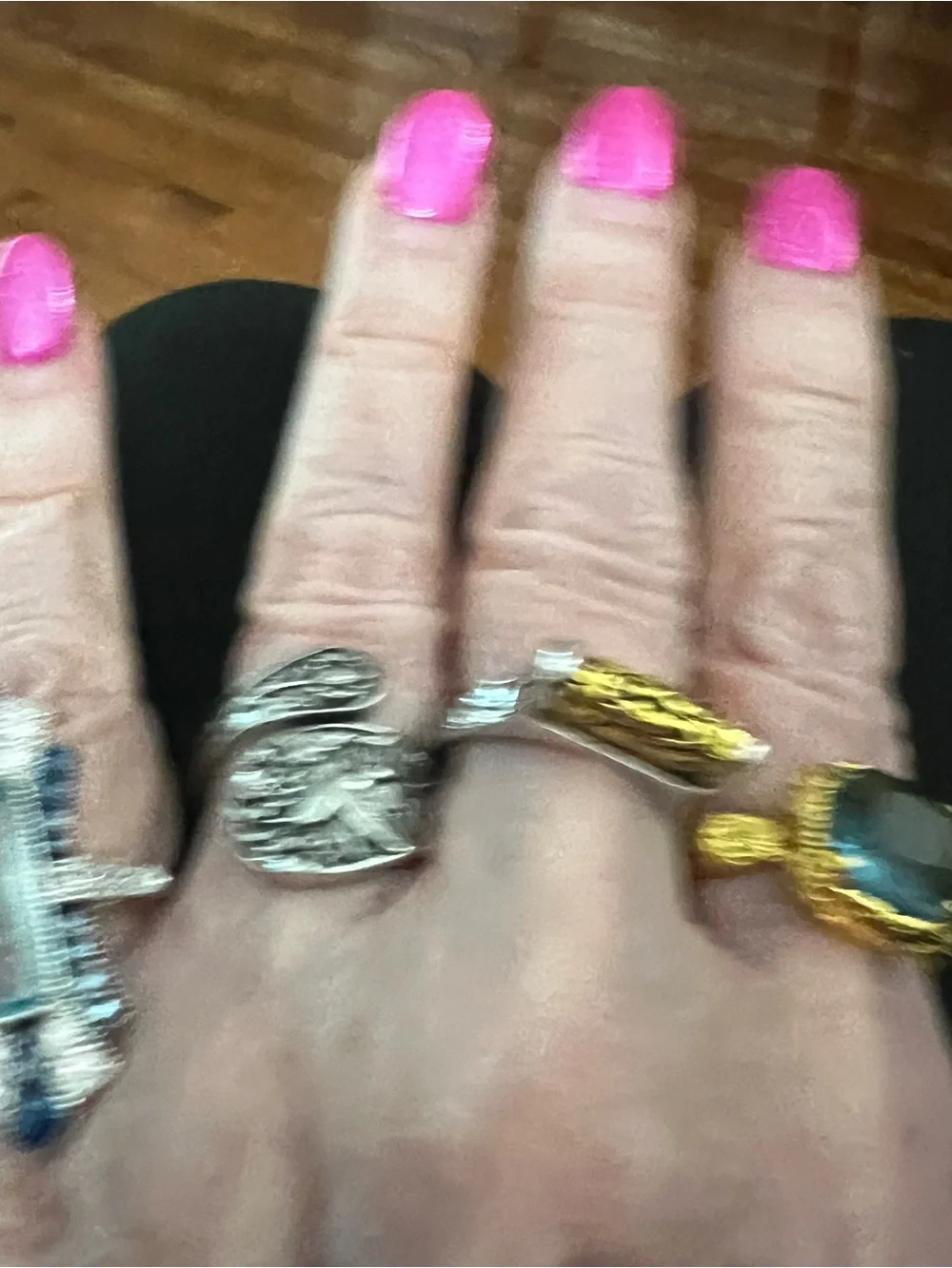 Gold and Blue Gemstone Cocktail Ring - Women's Fashion Statement